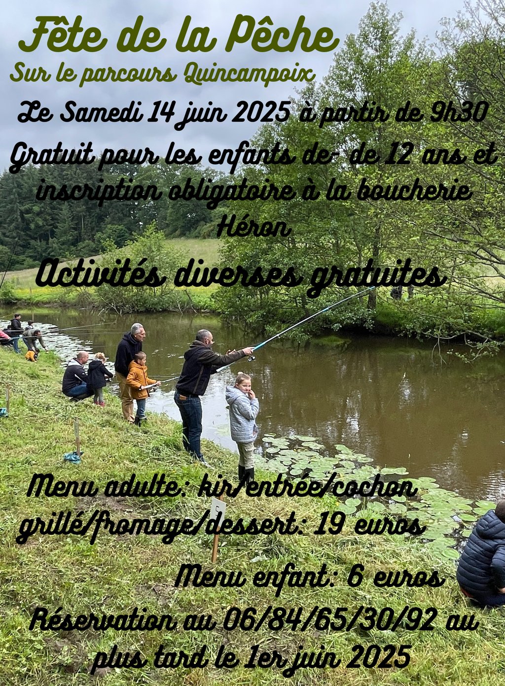 Fête de la pêche le samedi 14 juin à Quincampoix à partir de 9 h 30.