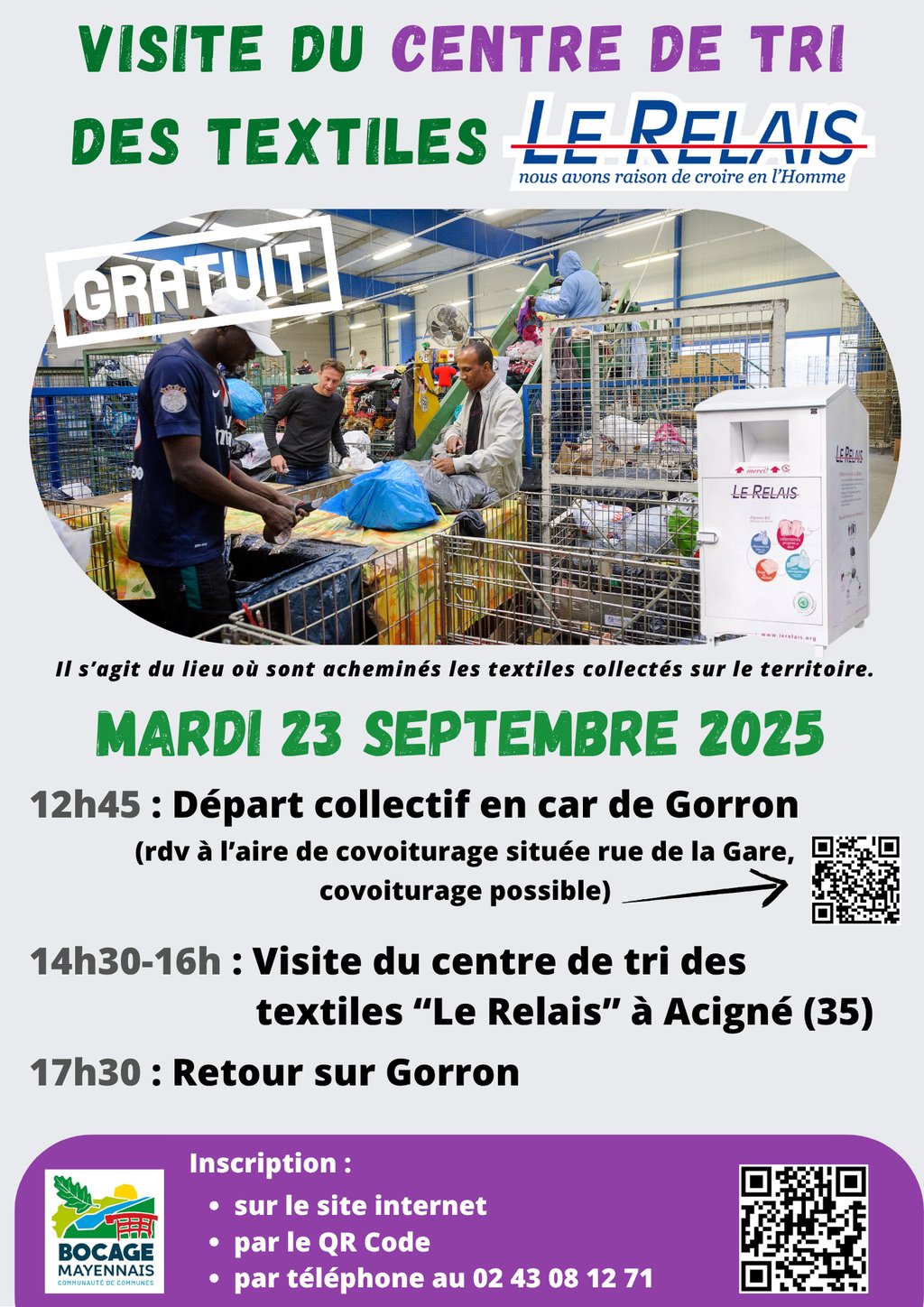 Visite du centre Tri des Textiles à Rennes